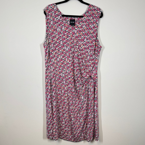 NIC and ZOE Printed Geometric Gathered Side Sleeveless Dress Size 2x - Picture 2 of 11